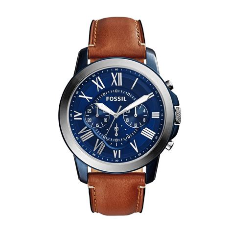 fossil leather chronograph watch.